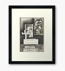 Architectural shapes on a black background Framed Print