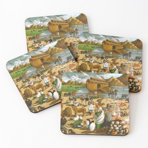 Item preview, Noah and the Ark Painting, Animals, Rainbow, Bible Story designed and sold by JoyfulWhimsy.
