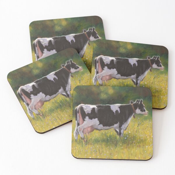 Item preview, Holstein Dairy Cow in Oil Pastel, Farm Life, Country Life, Sunny Day, Painting designed and sold by JoyfulWhimsy.