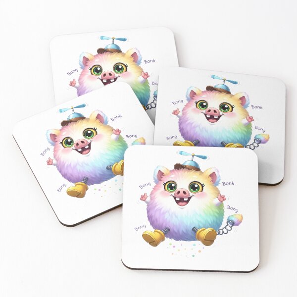 Item preview, Cute Rainbow Furry Monster with Helicopter Propeller - Kawaii Fantasy Creature designed and sold by SofiZezi.
