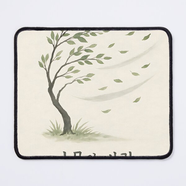 Item preview, Tree and Wind – Korean Minimalist Watercolor Landscape with Hanji Leaves designed and sold by bloomling.