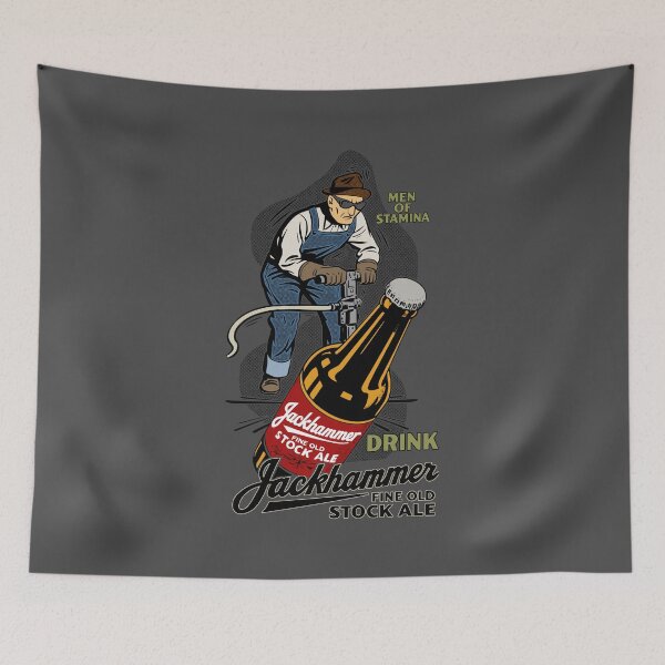 Item preview, Vintage Jackhammer Men of Stamina Beer designed and sold by Kujo Dangerous Vintage.