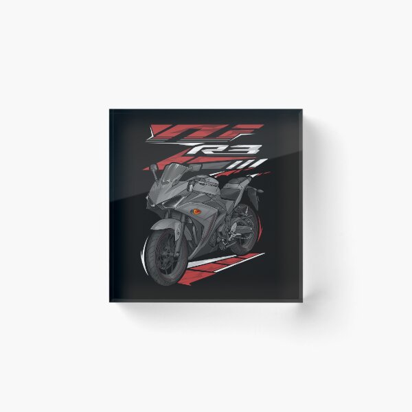 Artikelvorschau, Yamaha YZF-R3 2016 (Mattgrau) für Motorradfahrer entworfen und verkauft von MotoApparelHub.