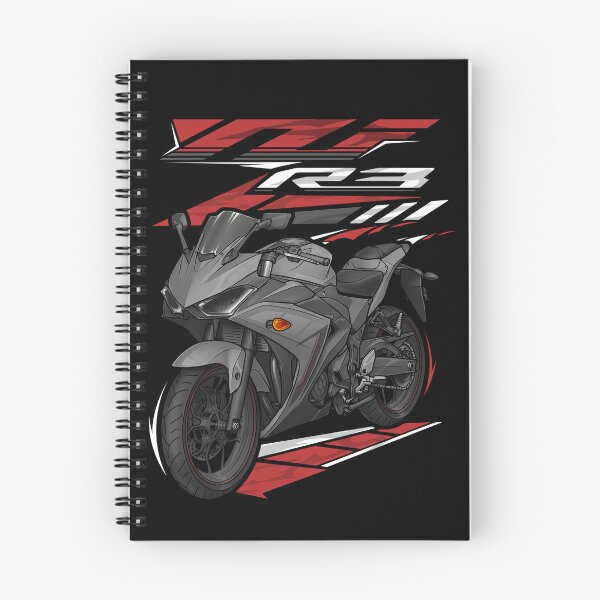 Artikelvorschau, Yamaha YZF-R3 2016 (Mattgrau) für Motorradfahrer entworfen und verkauft von MotoApparelHub.