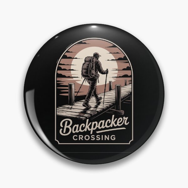Item preview, Backpacker Crossing Outdoor Hiking designed and sold by Betsytiptoe.
