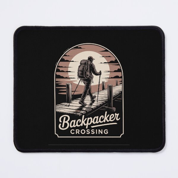 Item preview, Backpacker Crossing Outdoor Hiking designed and sold by Betsytiptoe.