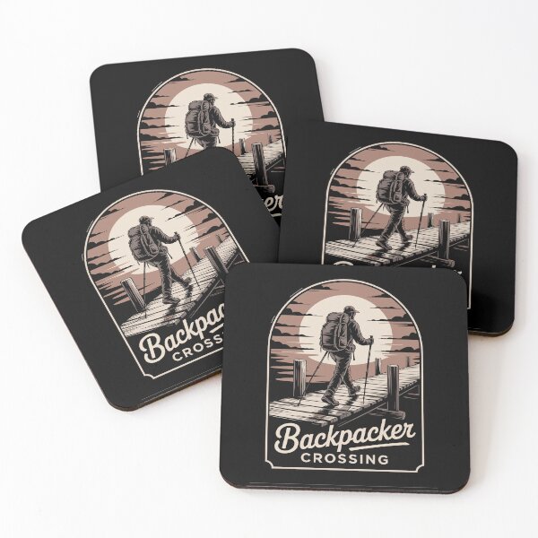 Item preview, Backpacker Crossing Outdoor Hiking designed and sold by Betsytiptoe.