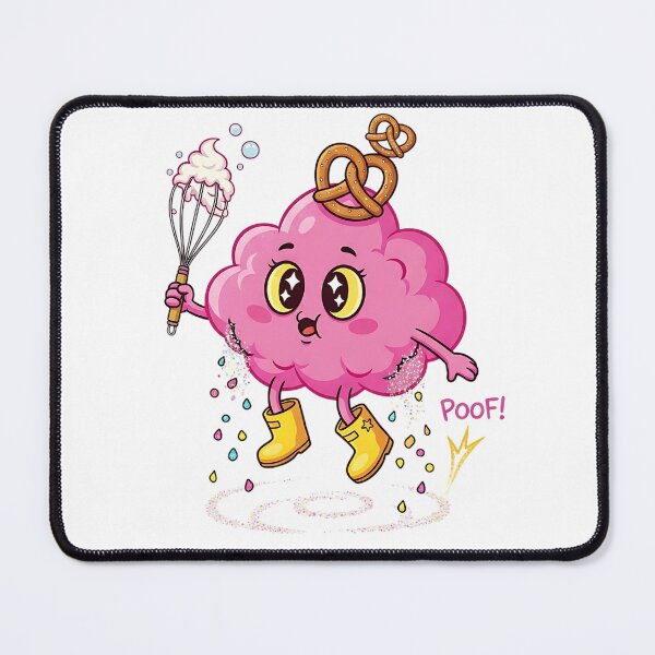 Item preview, Cute Pink Brain Chef with Pretzel Hat - Kawaii Cooking Character Art designed and sold by SofiZezi.