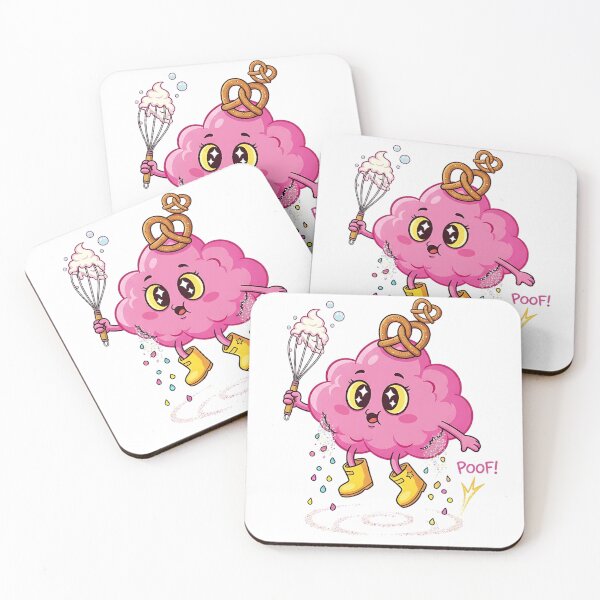 Item preview, Cute Pink Brain Chef with Pretzel Hat - Kawaii Cooking Character Art designed and sold by SofiZezi.
