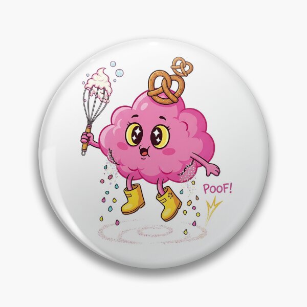 Item preview, Cute Pink Brain Chef with Pretzel Hat - Kawaii Cooking Character Art designed and sold by SofiZezi.