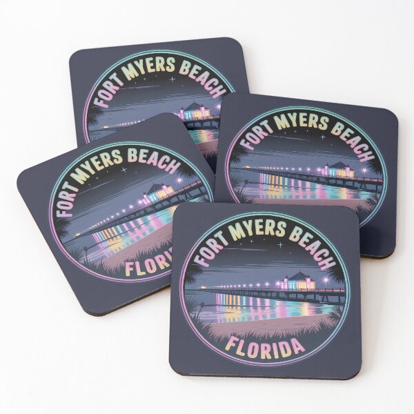 Item preview, Neon Night Fort Myers Beach Florida Sticker designed and sold by Horizon Tales.