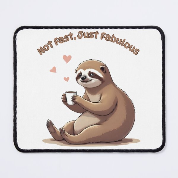 Item preview, Not Fast, Just Fabulous – Funny Sloth with Coffee and Sunglasses designed and sold by Pixel--Threads.