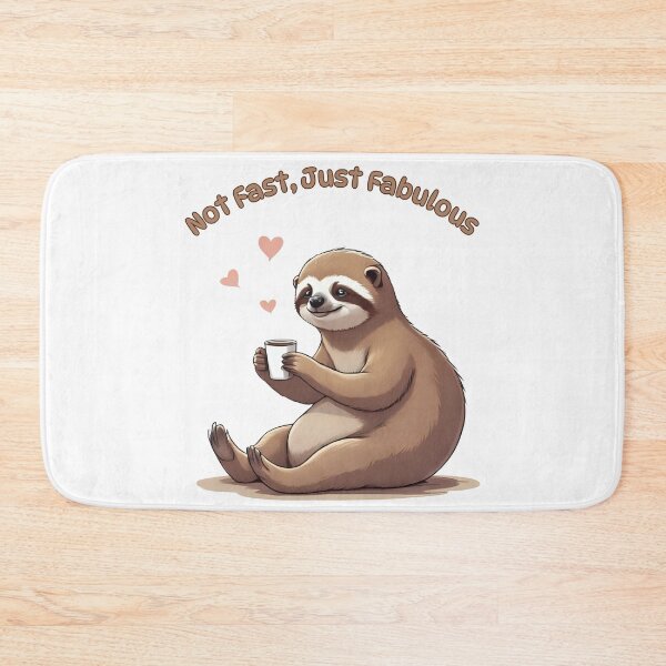 Item preview, Not Fast, Just Fabulous – Funny Sloth with Coffee and Sunglasses designed and sold by Pixel--Threads.