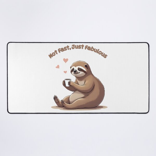 Item preview, Not Fast, Just Fabulous – Funny Sloth with Coffee and Sunglasses designed and sold by Pixel--Threads.