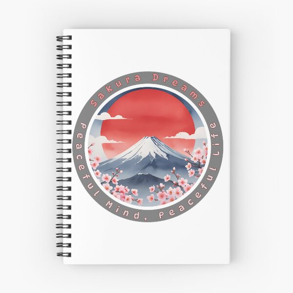 Item preview, Japanese Circle Art – Mount Fuji, Red Sun and Sakura Blossoms designed and sold by Pixel--Threads.