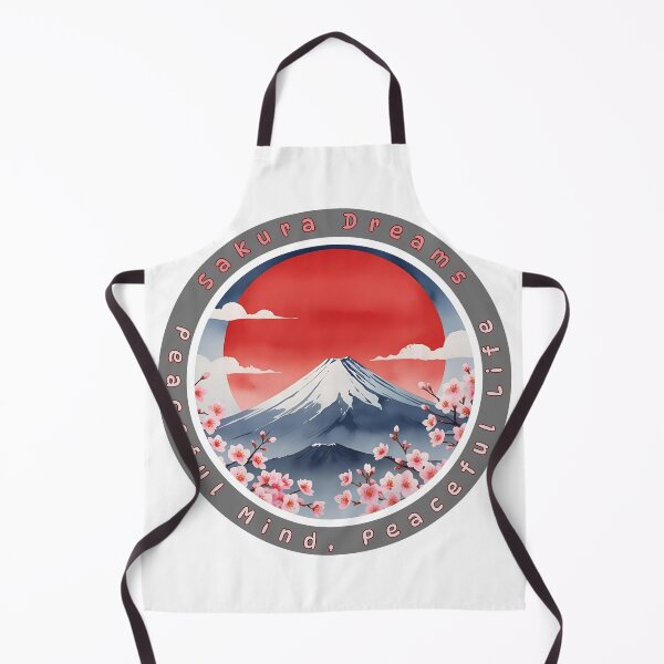 Item preview, Japanese Circle Art – Mount Fuji, Red Sun and Sakura Blossoms designed and sold by Pixel--Threads.