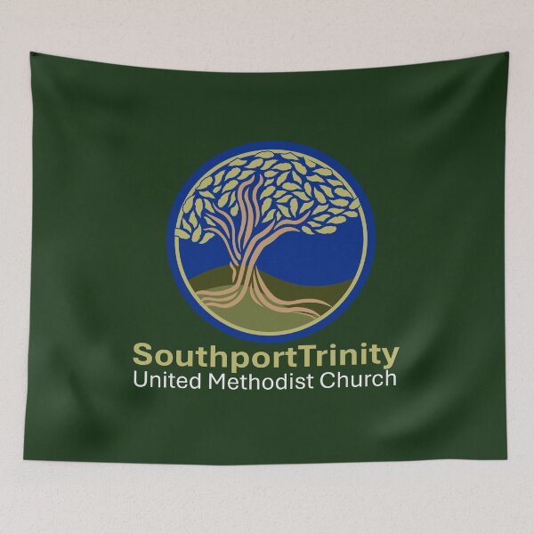 Item preview, TUMC vertical logo for DARK Colors RS designed and sold by SouthportTrinityUMC.