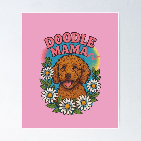 Item preview, Doodle Mama Retro Dog Lover Pet Parent Style designed and sold by Boog Monst .