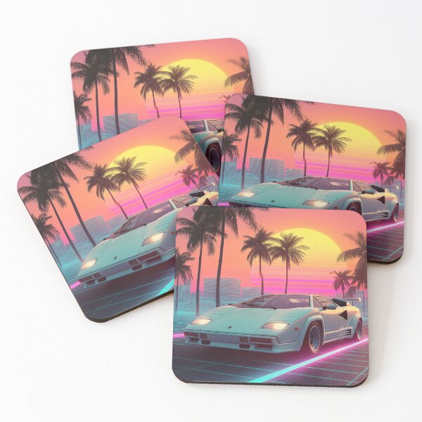 Item preview, Lamborghini Countach Retro Sunset Drive designed and sold by sweetartbaby.