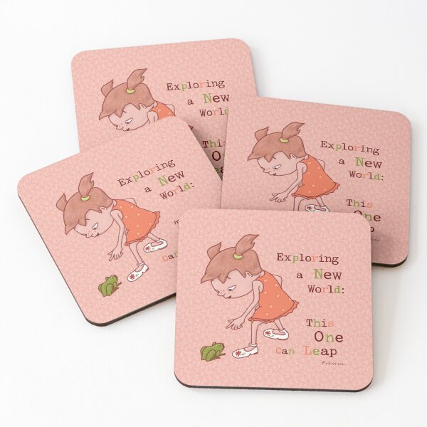 Item preview, The Cute Girl Curious About Frog Friend designed and sold by Pink Writer.