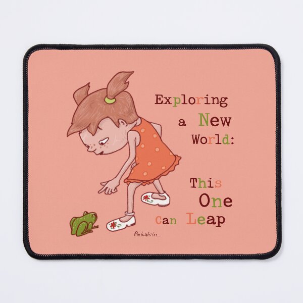 Item preview, The Cute Girl Curious About Frog Friend designed and sold by Pink Writer.