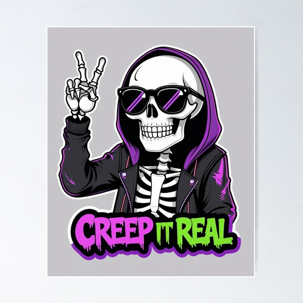 Item preview, Creep It Real – Cool Skeleton Halloween 2 designed and sold by Xqzee.