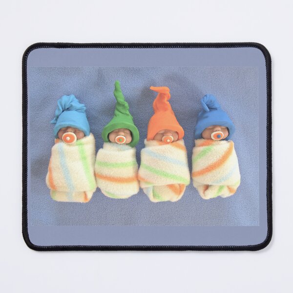 Item preview, Sculpted BABIES with Elf Hats and Soothers, Polymer Clay, Swaddled Infants designed and sold by JoyfulWhimsy.