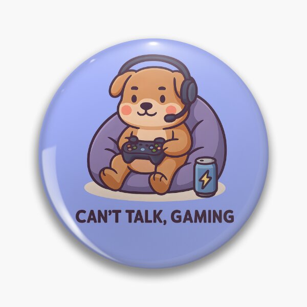 Item preview, Can’t Talk, Gaming – Cute dog in beanbag with controller designed and sold by domi199834.