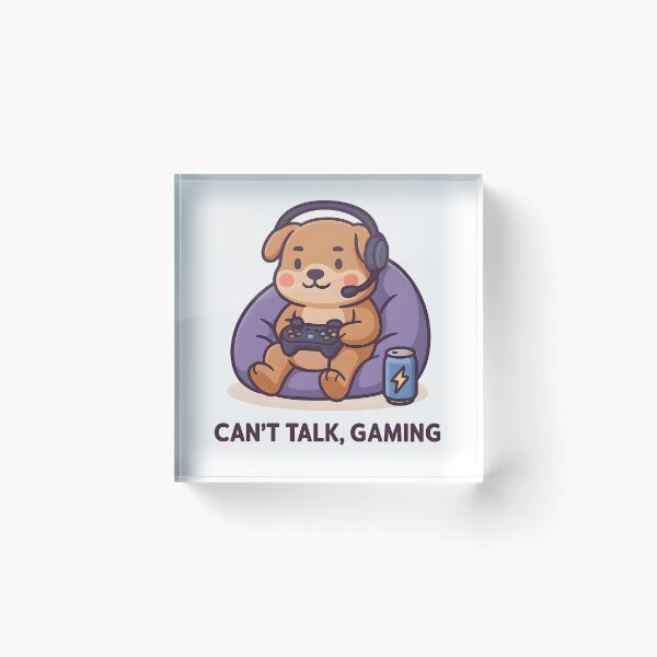 Item preview, Can’t Talk, Gaming – Cute dog in beanbag with controller designed and sold by domi199834.