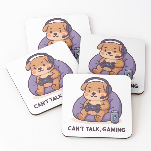 Item preview, Can’t Talk, Gaming – Cute dog in beanbag with controller designed and sold by domi199834.