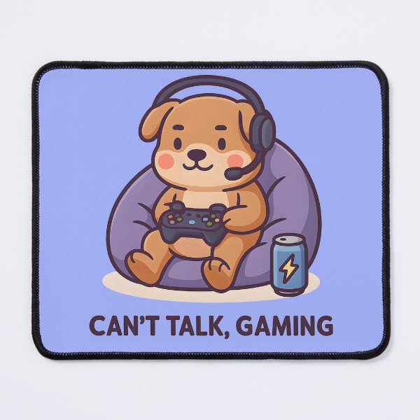 Item preview, Can’t Talk, Gaming – Cute dog in beanbag with controller designed and sold by domi199834.
