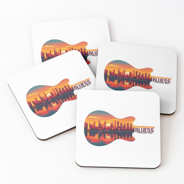Item preview, CITY BLUES – Skyline Guitar Sticker Premium Cool Reloaded Trendy Best Gift designed and sold by Imaginarium of Chaos falcon88 .