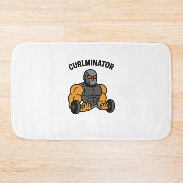 Item preview, Curlminator – Terminator-Inspired Bodybuilding Robot Cartoon designed and sold by Enea Kelo.