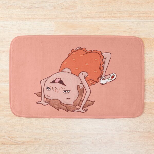 Item preview, Cute Girl Struggling in Funny Bridge Pose designed and sold by Pink Writer.