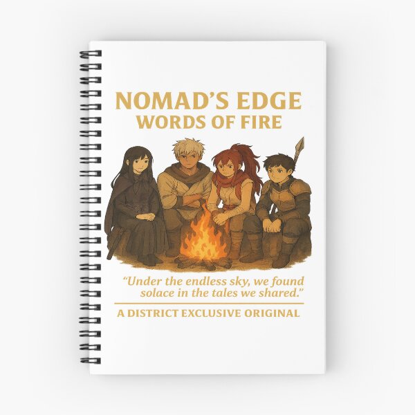 Item preview, Nomad’s Edge – Words of Fire | Anime Bonfire Scene with Original Characters designed and sold by District Exclusive.