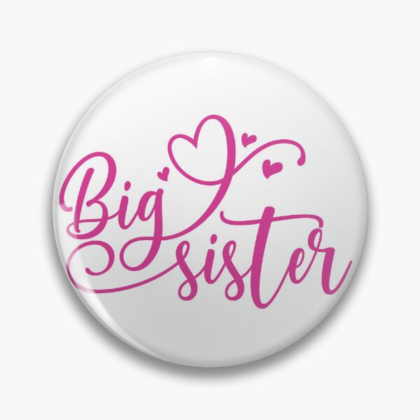 Item preview, Big Sister Script Typography with Cute Hearts – for Sisters designed and sold by Rhu Creations.