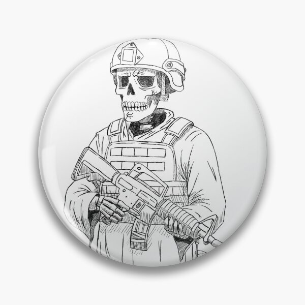 Item preview, Tactical Reaper – Skeleton Soldier Line Art designed and sold by Apeel2me.