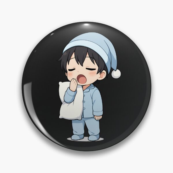 Item preview, Sleepy Chibi in Pajamas – Cute Kawaii Yawning Anime Art designed and sold by ColorSplash123.