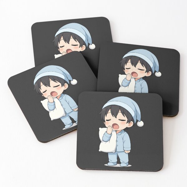 Item preview, Sleepy Chibi in Pajamas – Cute Kawaii Yawning Anime Art designed and sold by ColorSplash123.