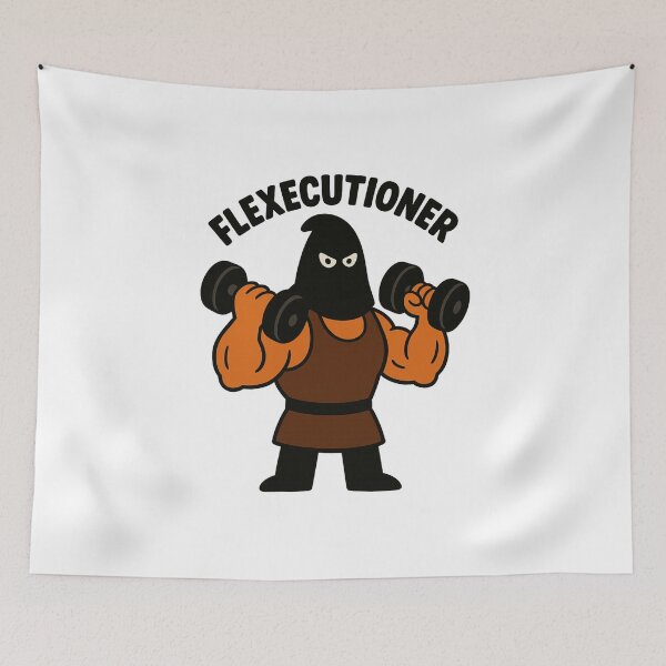 Item preview, Flexecutioner – Medieval Gym Humor Cartoon designed and sold by Enea Kelo.