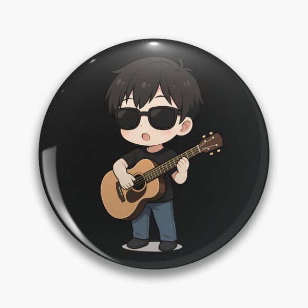 Item preview, Cool Chibi Playing Guitar – Kawaii Anime Music Lover Art designed and sold by ColorSplash123.