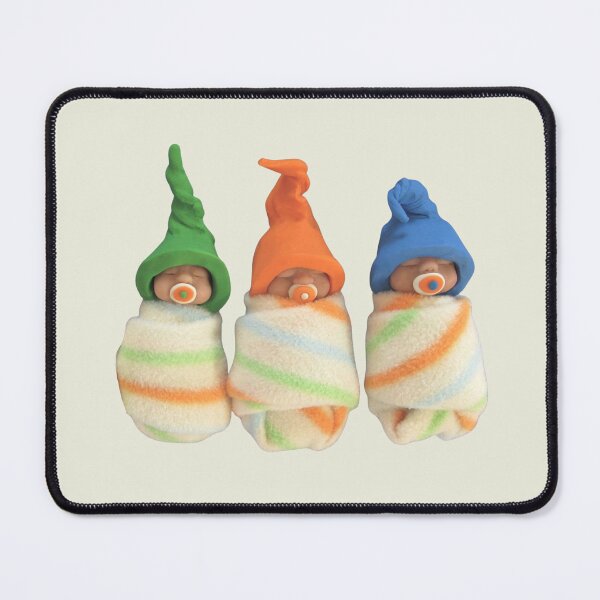 Item preview, Three BABIES with Elf Hats and Pacifiers, Sculpted Baby Trio, Daycare Art designed and sold by JoyfulWhimsy.