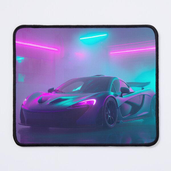 Item preview,  Black Supercar in Neon Garage Glow designed and sold by sweetartbaby.