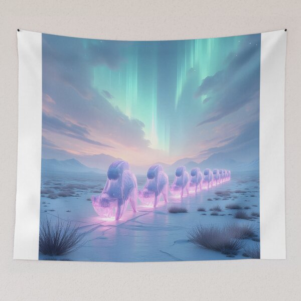 Item preview, Ethereal March of the Crystal Wolves designed and sold by oanaunciuleanu.