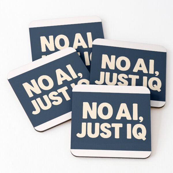 Item preview, No AI, Just IQ – Bold statement design designed and sold by dadnladdesigns.