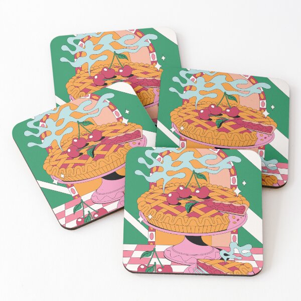 Item preview, Cherry Pie Cozy Retro Dessert Illustration for Food Lovers designed and sold by Gabor Estefan.