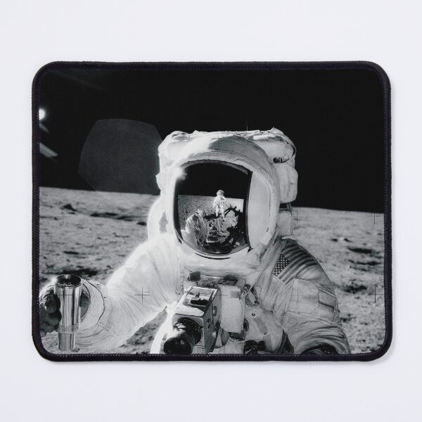 Item preview, moon landing Astronaut Edwin E. Aldrin Jr., beside the deployed United States flag  designed and sold by Printellarium.