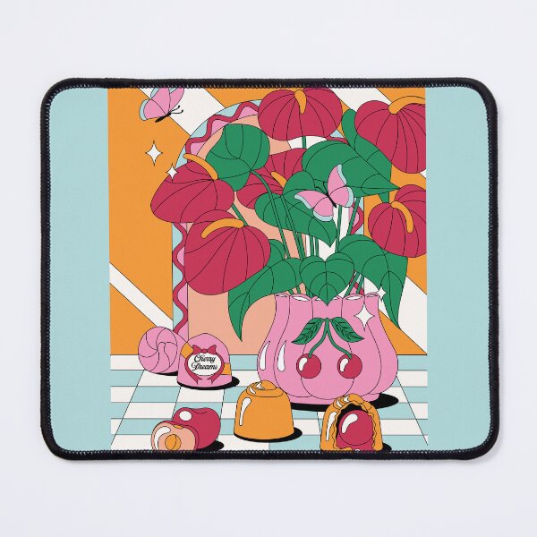 Item preview, Cherry Sweets & Flamingo Flower Elegant Retro Chocolate Bonbon Illustration designed and sold by Gabor Estefan.