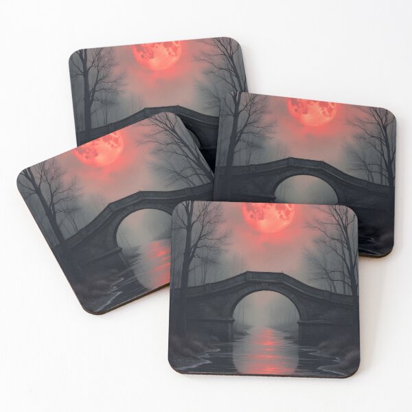 Item preview, Crimson Moon Over Silent Waters designed and sold by oanaunciuleanu.
