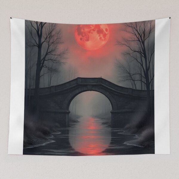 Item preview, Crimson Moon Over Silent Waters designed and sold by oanaunciuleanu.